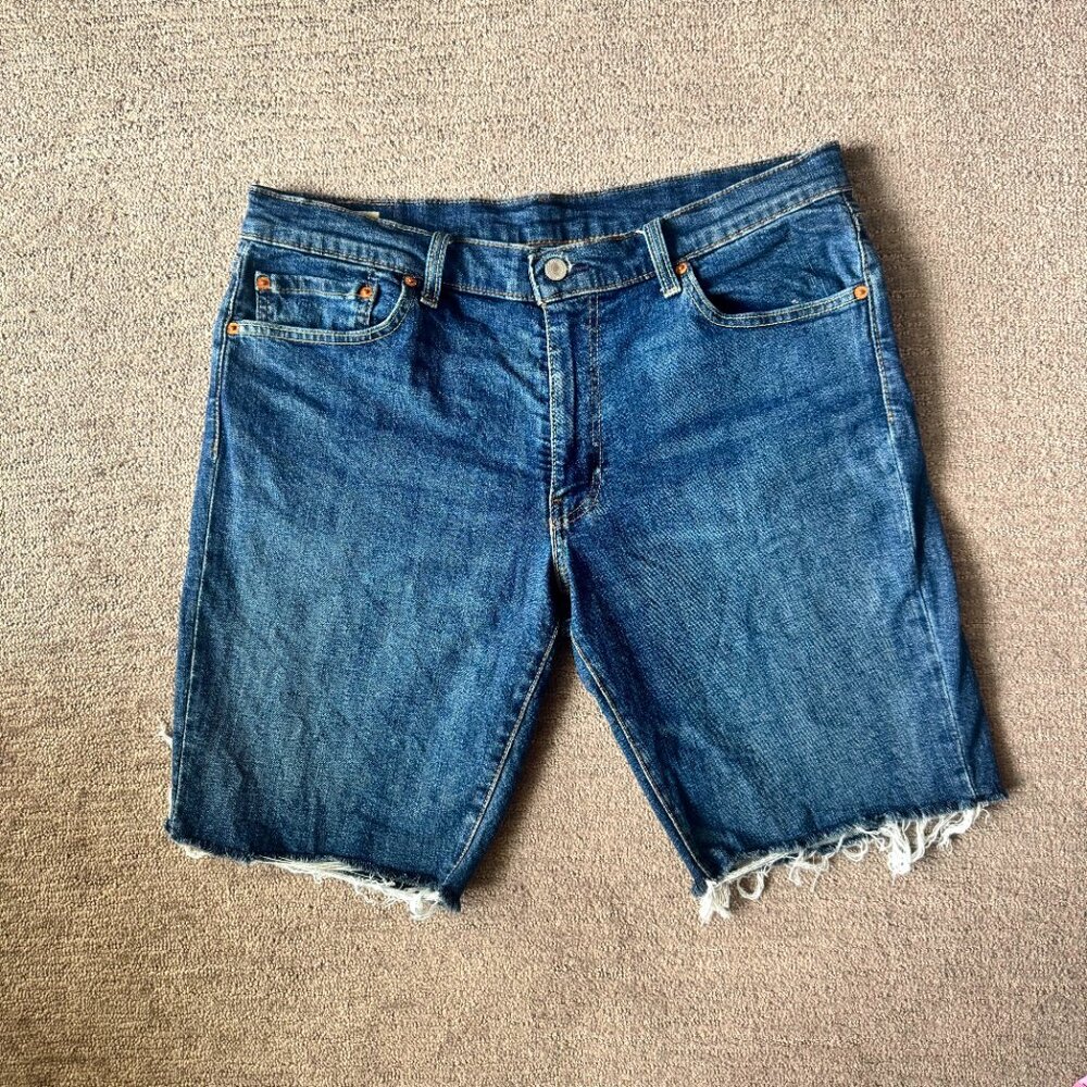 Levi's 511 Slim Cut-Off Denim Blue Jean Shorts Mens 36